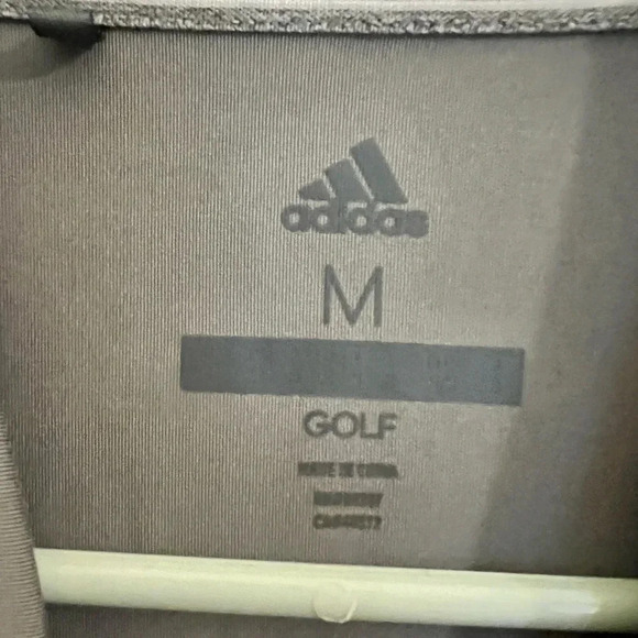 Men’s Gray Striped Adidas Golf Polo Size Medium - Picture 5 of 6